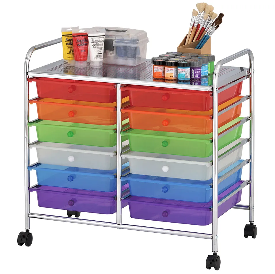 12-Drawer Mobile Organizer, Storage Cart