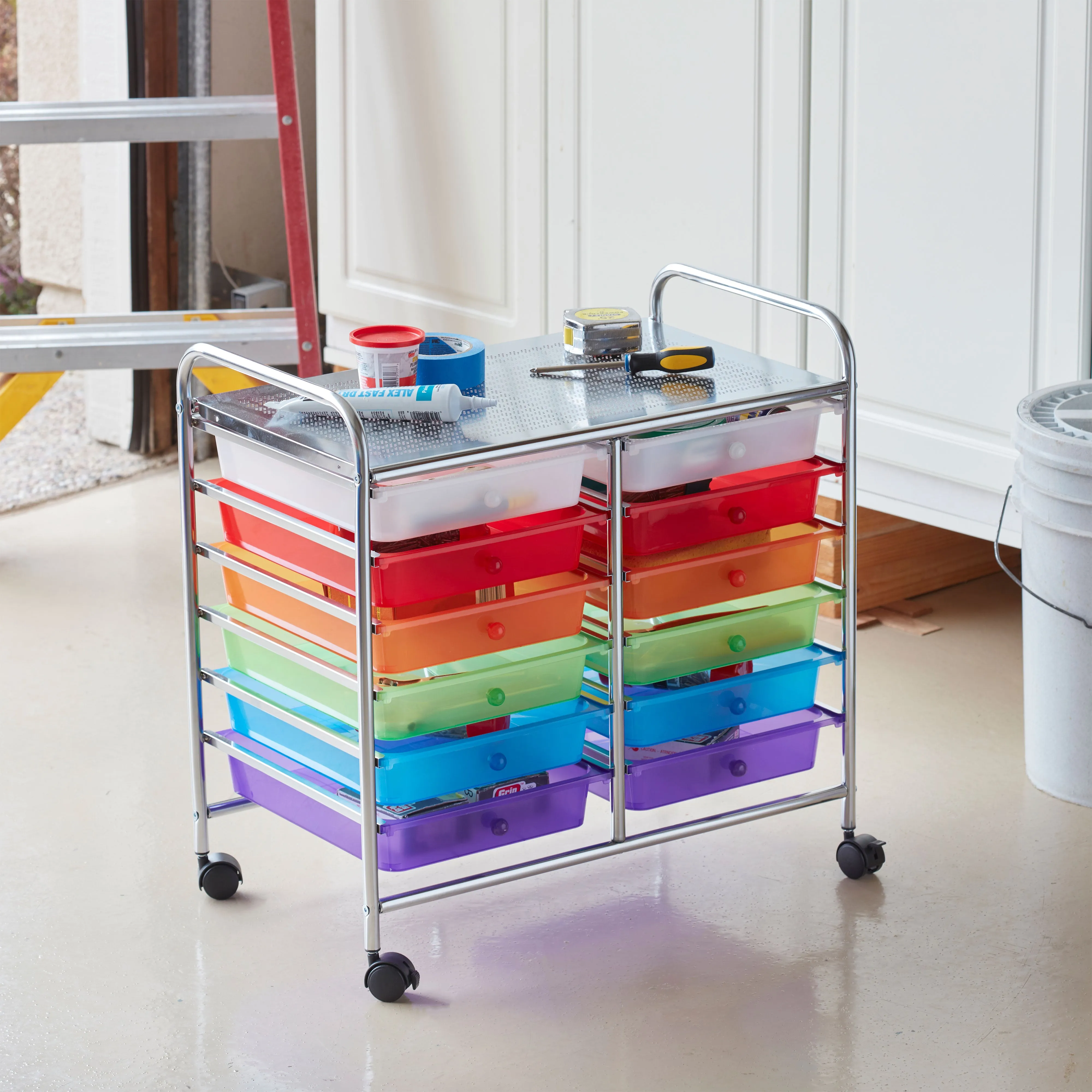 12-Drawer Mobile Organizer, Storage Cart