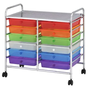 12-Drawer Mobile Organizer, Storage Cart