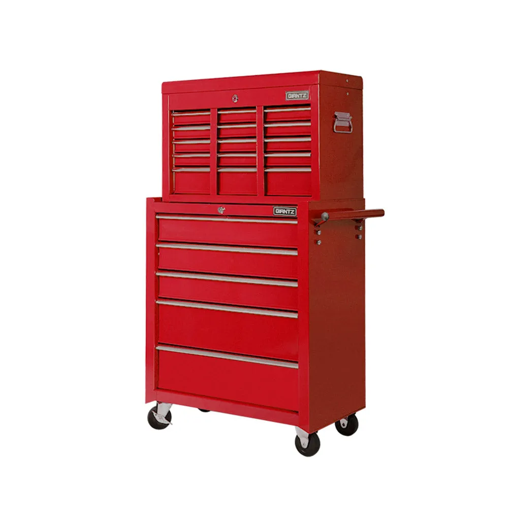 14 Drawers Toolbox Chest Cabinet Mechanic Trolley Garage Tool Storage Box - Red