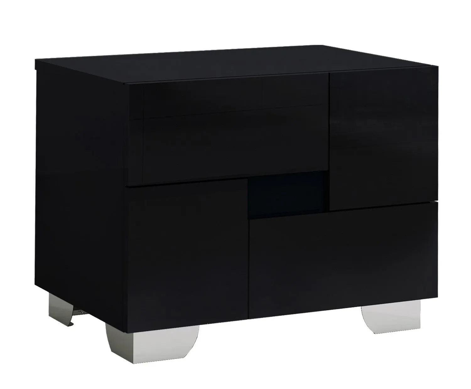 18" Superb Black High Gloss Nightstand By Homeroots