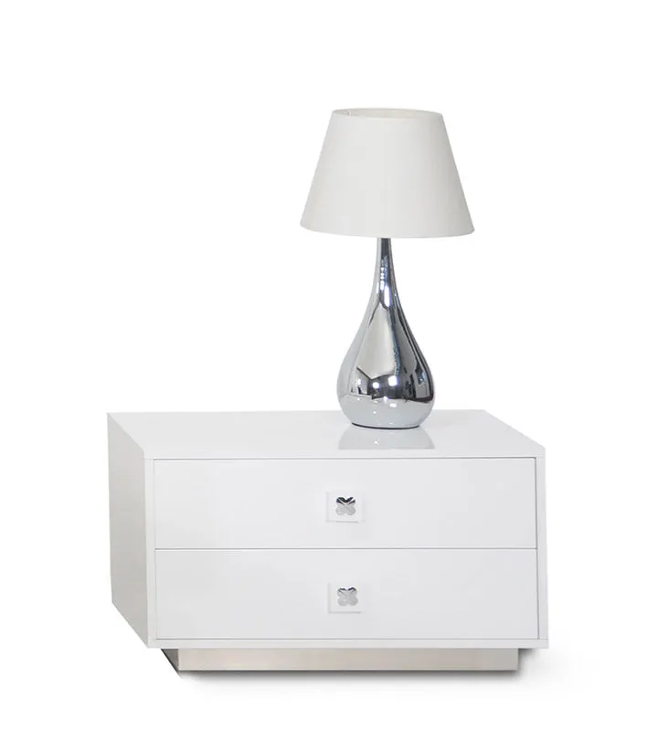 19' White Gloss Mdf Nightstand By Homeroots