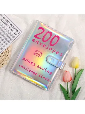 1pc 100EnvelopeChallenge Loose-Leaf Book 200-Day Money Saving Challenge Cash Envelope Savings Book