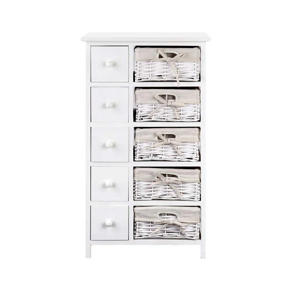 5 Basket Storage Drawers - White