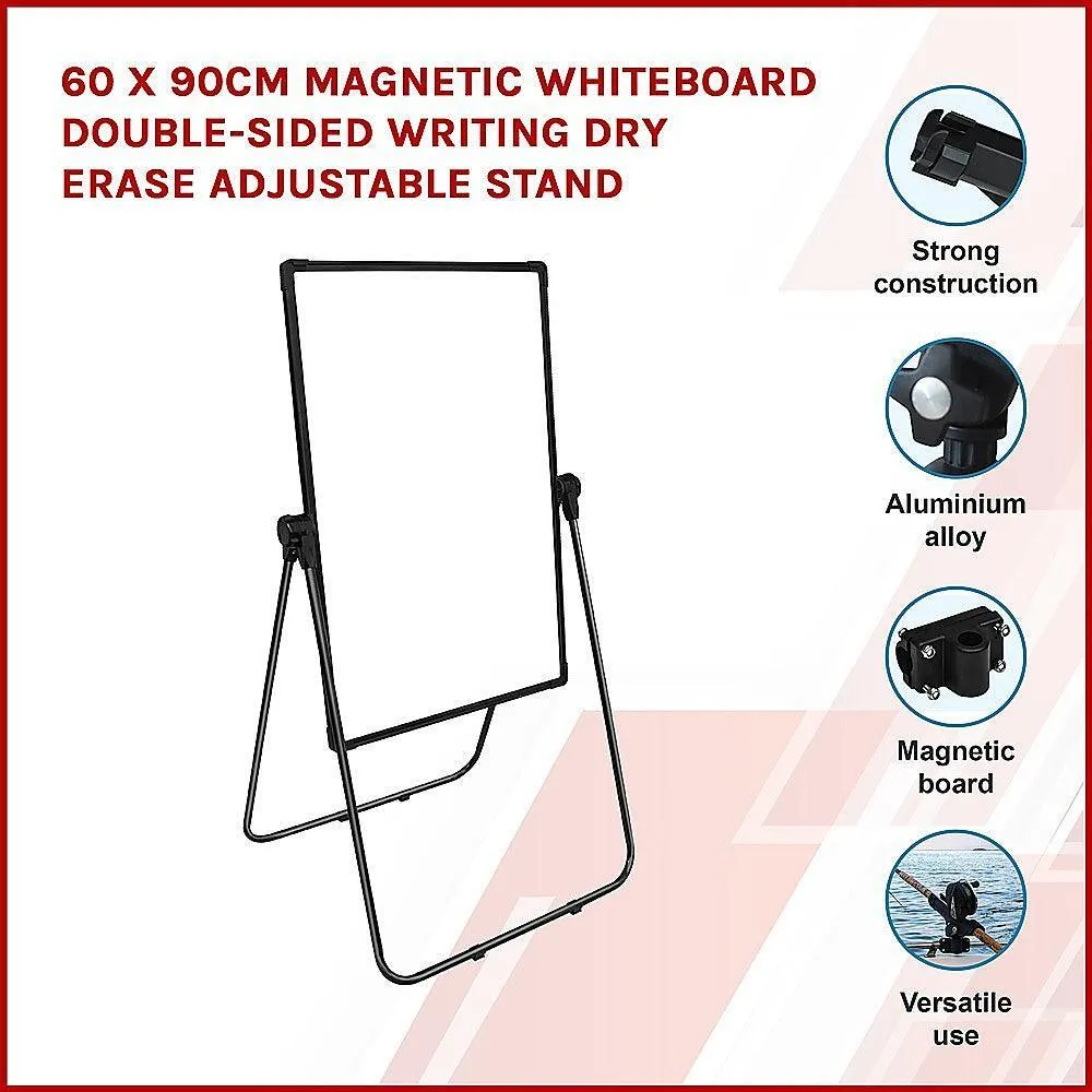 60 x 90cm Magnetic Whiteboard Double-Sided Writing Dry Erase Adjustable Stand