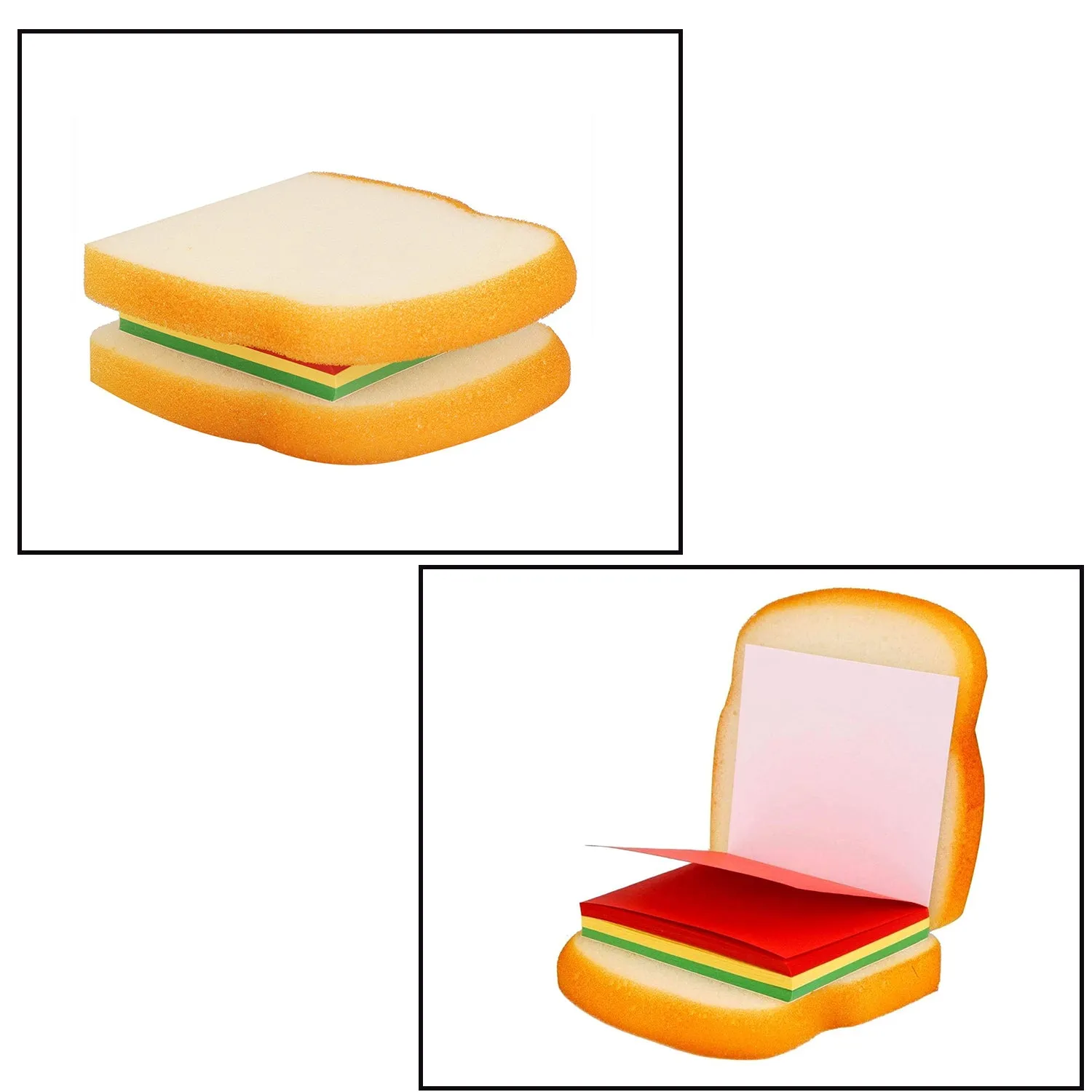 8072 Sandwich Shaped Notepad  /  Sticky Notes  /  Memo Pads, Unique Mini Notes (Multicolor)