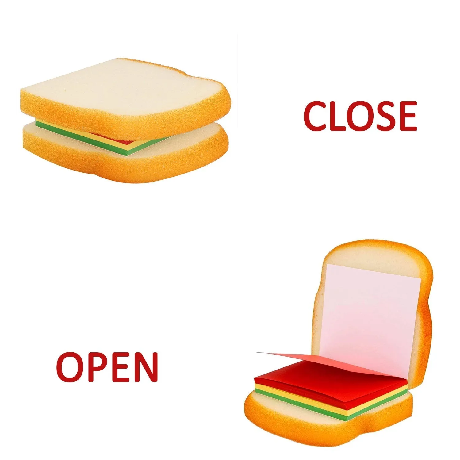 8072 Sandwich Shaped Notepad  /  Sticky Notes  /  Memo Pads, Unique Mini Notes (Multicolor)