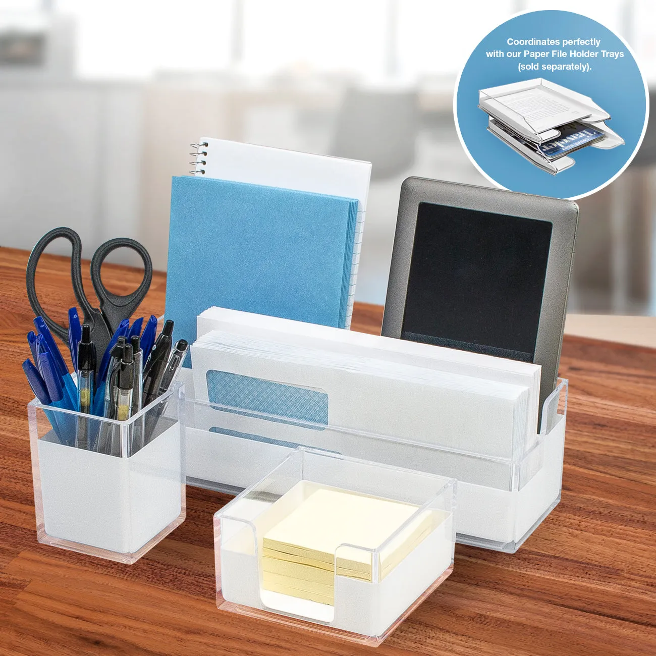 Acrylic Desk Organizer Set (3 Piece)