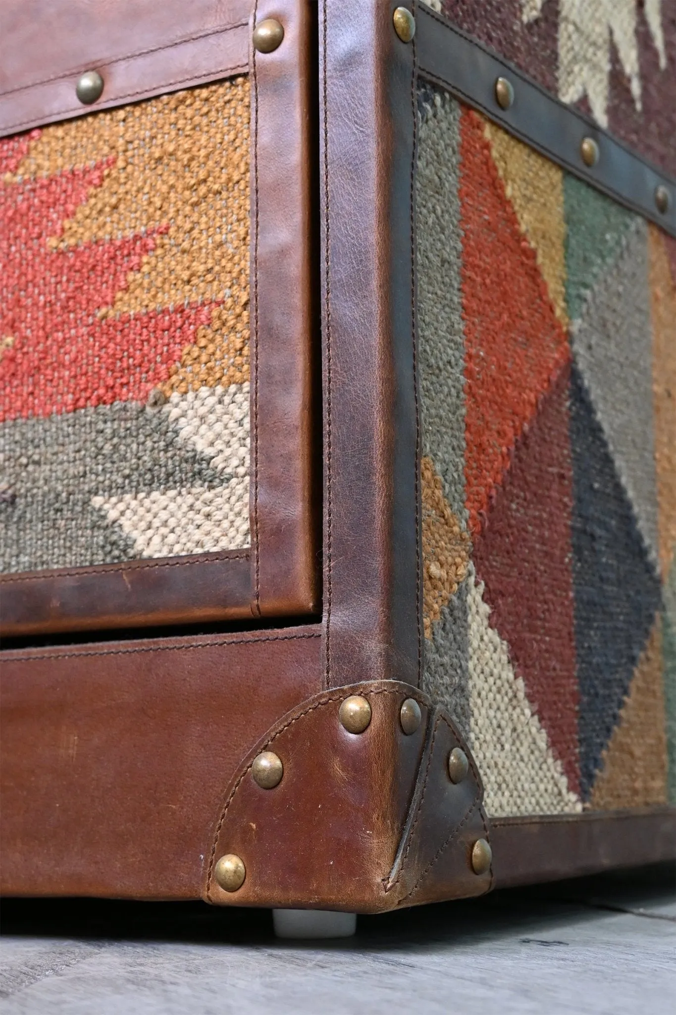 AMELIA  CHEST OF DRAWERS - KILIM AND LEATHER