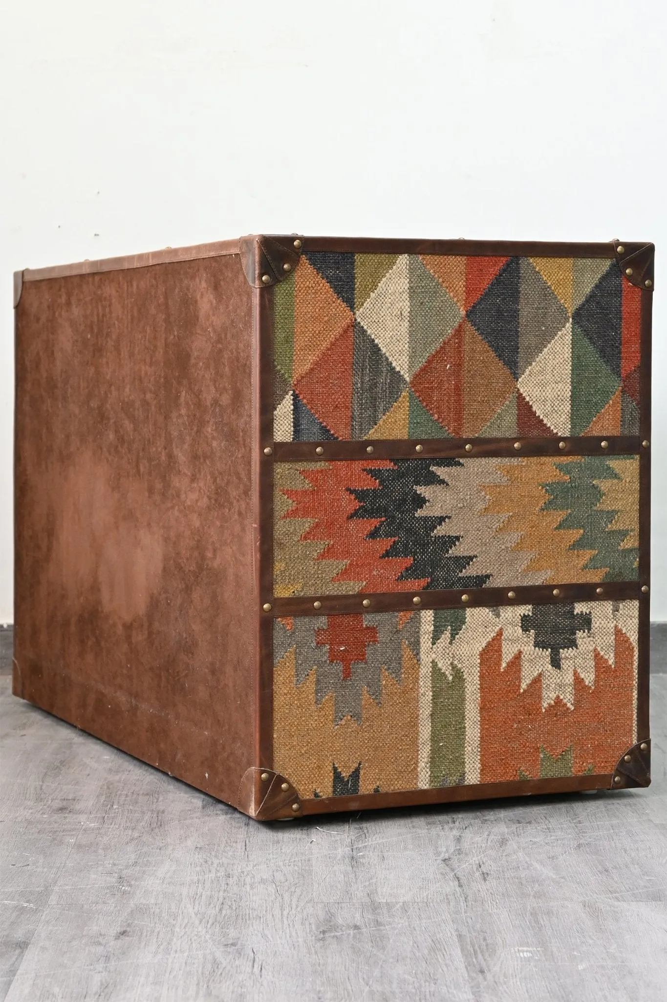 AMELIA  CHEST OF DRAWERS - KILIM AND LEATHER