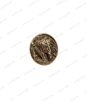 Antique Bronze 3D Vintage Horse Statement Hotfix for Suits