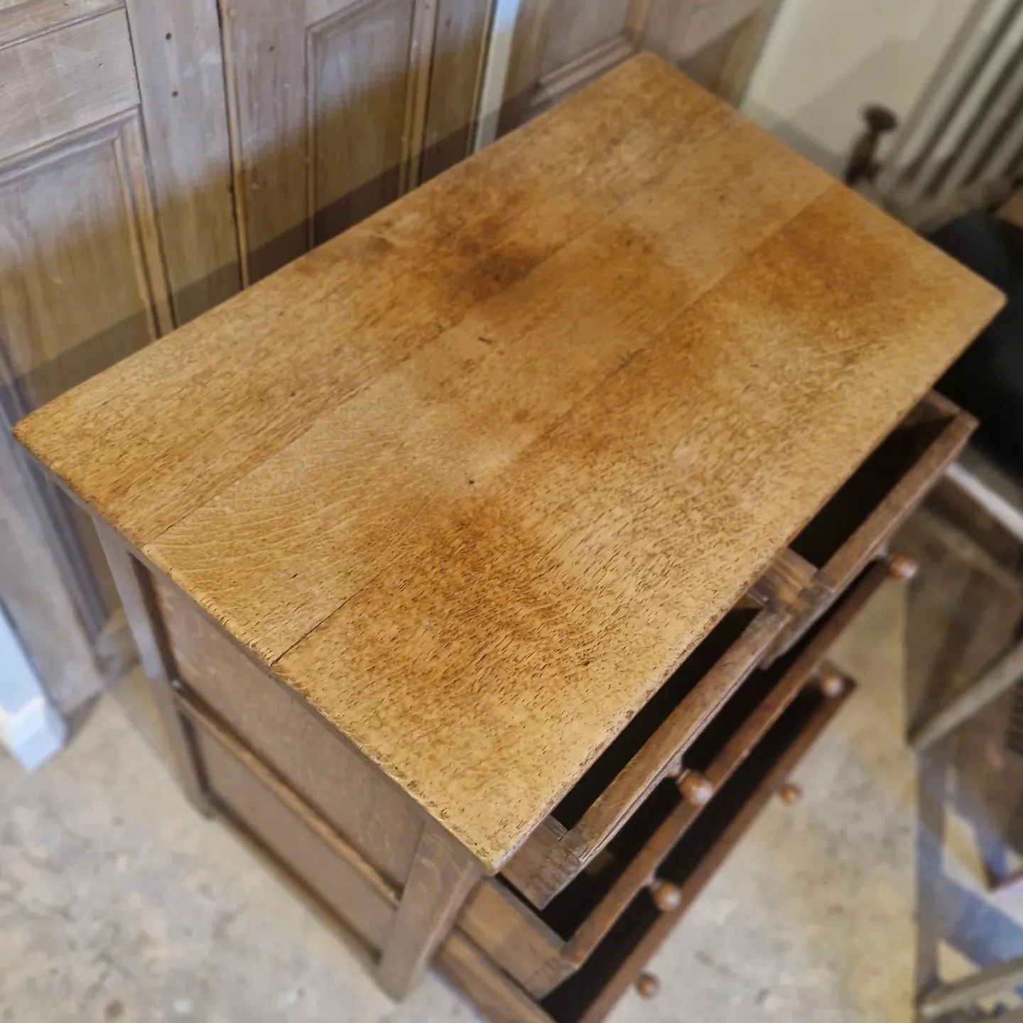 Antique Solid Oak Chest Drawers two over two