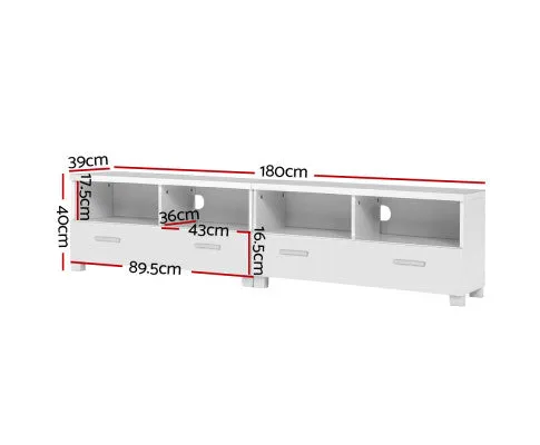 Artiss TV Cabinet Entertainment Unit 180cm White Eddie