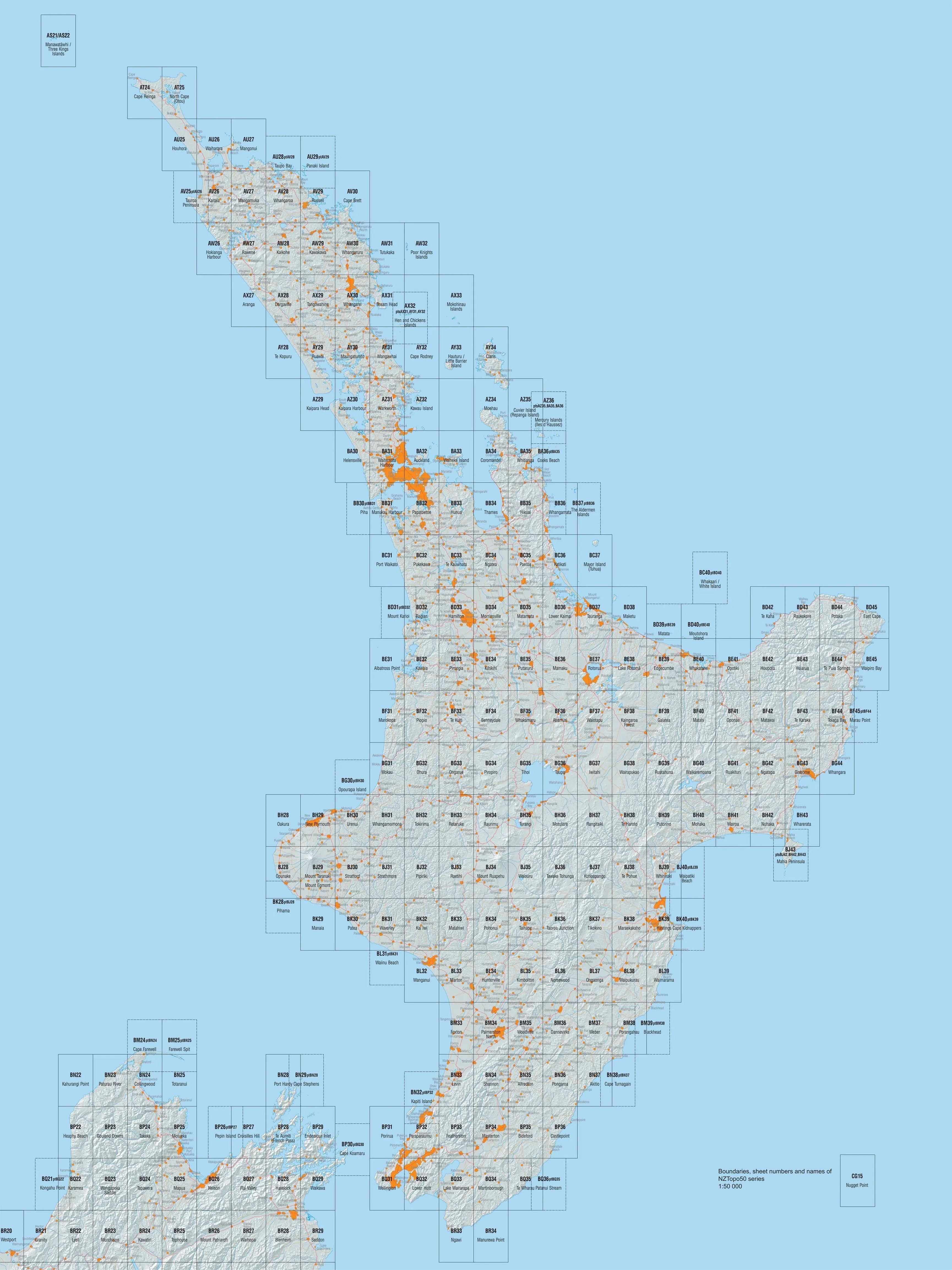 AW30 - Whangaruru Topo50 map