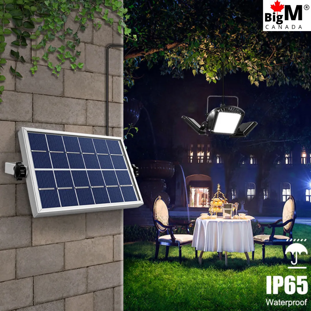 BigM 60 LED Bright Solar Indoor Pendant Light for Garage Sheds Burns Patios