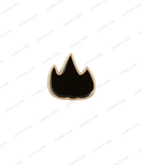 Black Enamel with Gold Decorative Hotfix for Pants