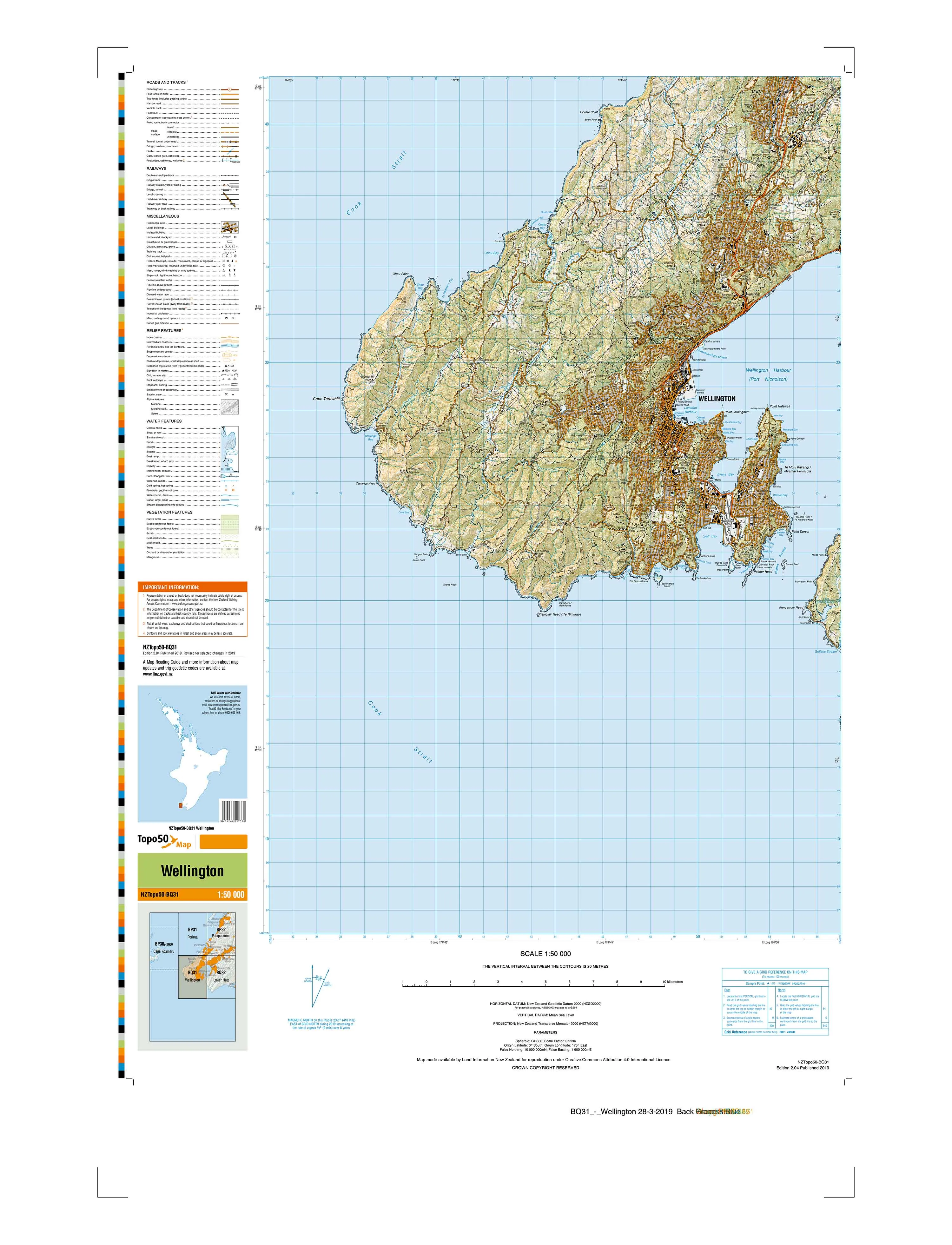 BQ31 - Wellington Topo50 map