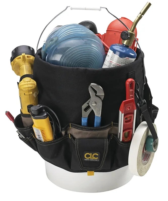 CLC Tool Works Series 1119 Bucket Tool Organizer, 48-Compartment, Polyester, Black/Khaki :EA: QUANTITY: 1