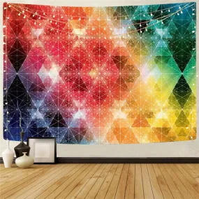 Colorful Tapestry Cube Tenture Mandala Geometry Home Tapestrys Street Tapestries