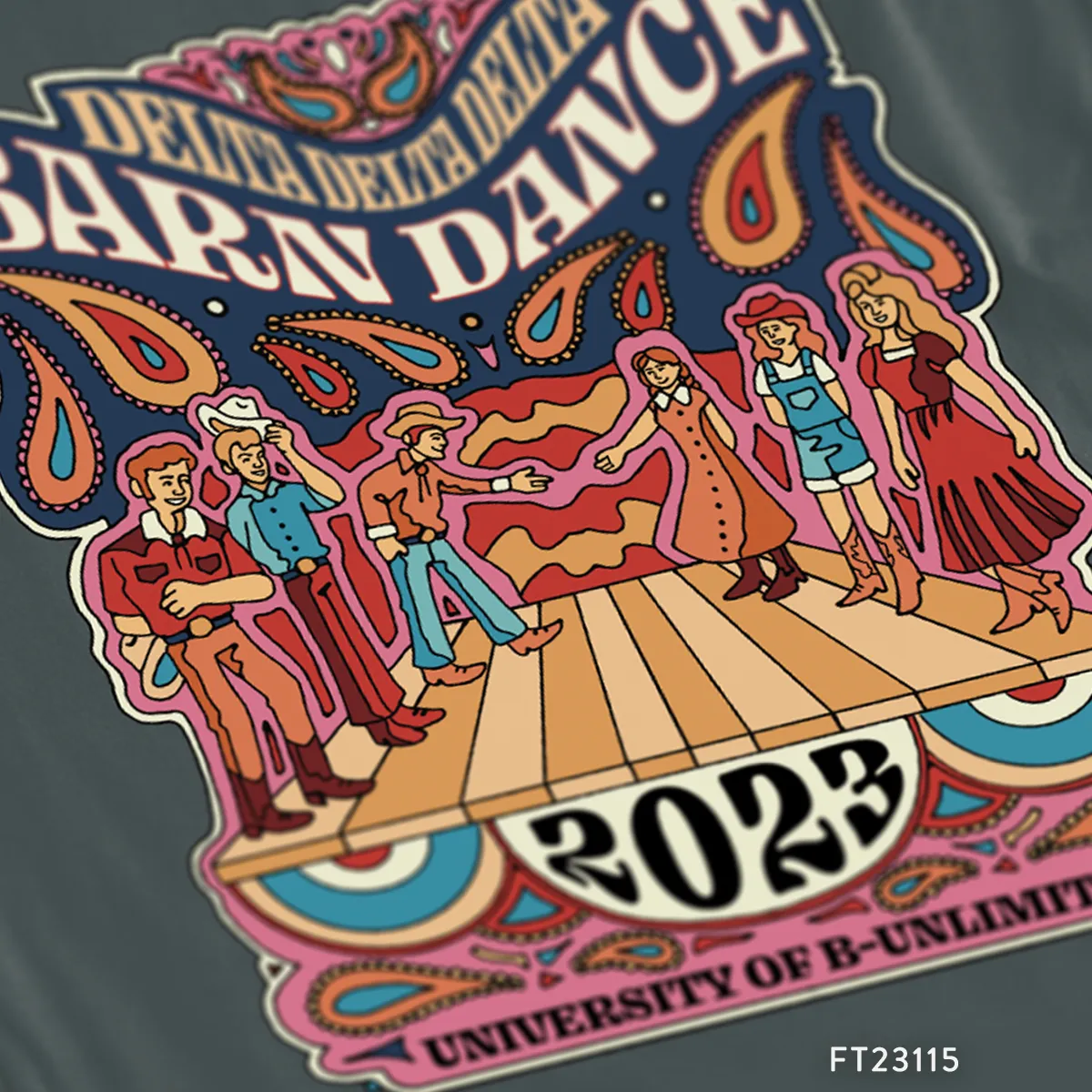 Delta Delta Delta Date Party T-Shirt Design