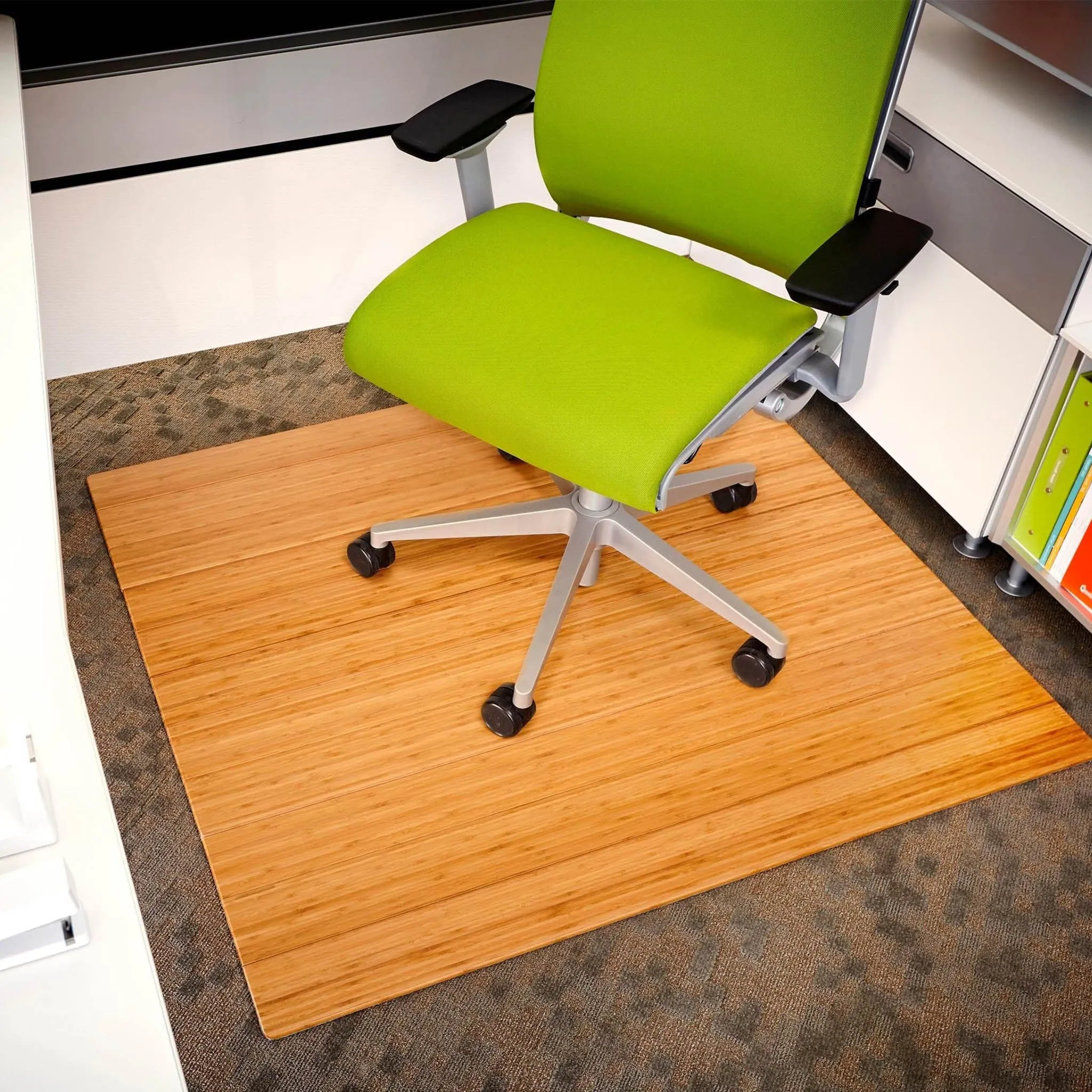 Deluxe Bamboo Chair Mat no lip