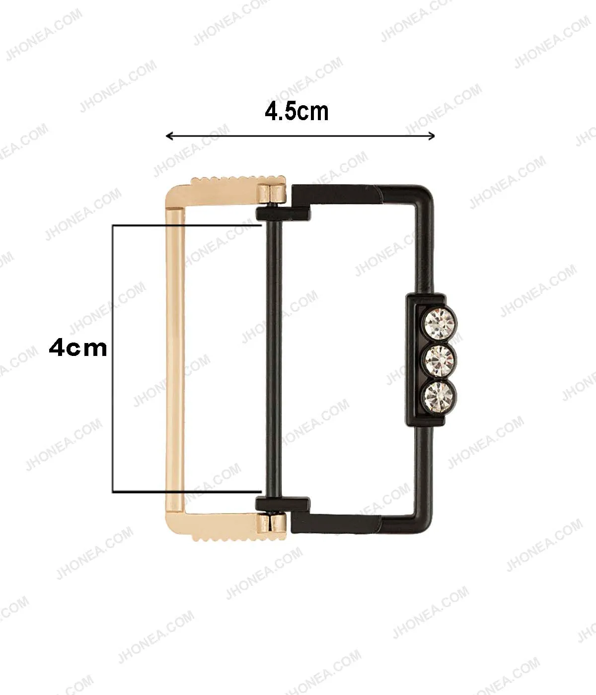 Dual Color Foldable Frame Buckle with Diamond Accent