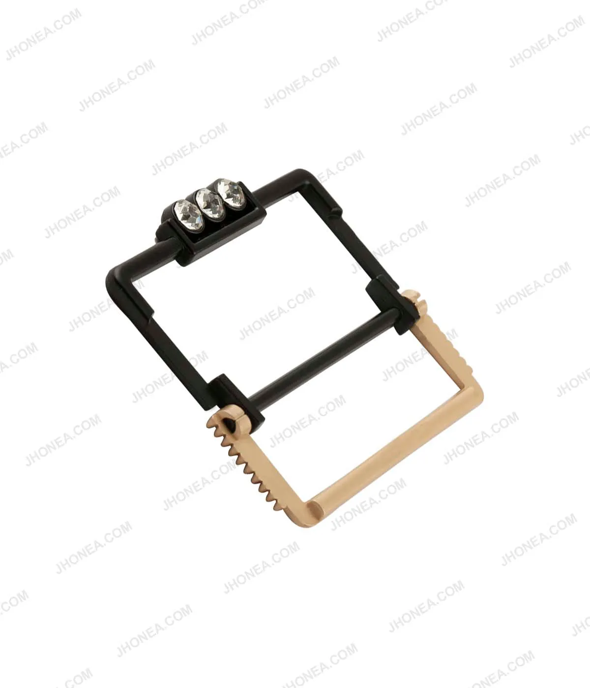 Dual Color Foldable Frame Buckle with Diamond Accent