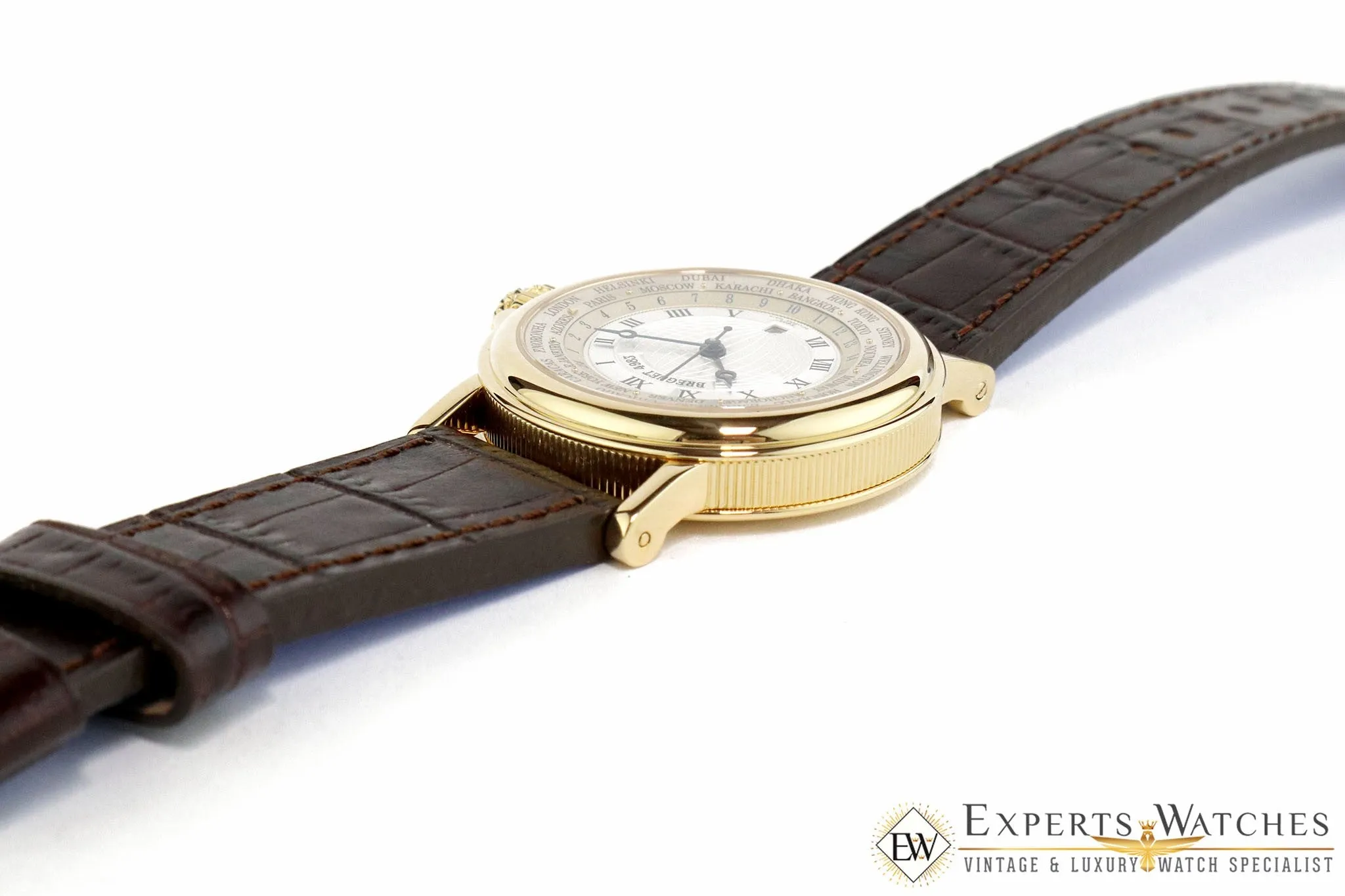 Factory Serviced Breguet Marine World Time Hora Mundi 18K Yellow Gold Watch 3700