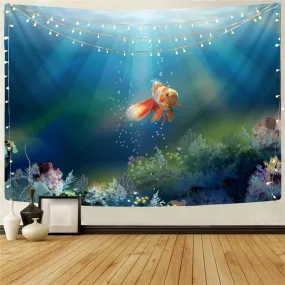 Fish Tapestry Ocean Rug Wall Animal Home Tapestrys Colorful Wall Tapestry