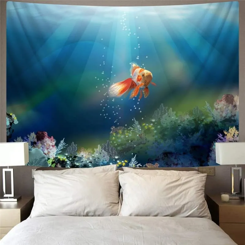 Fish Tapestry Ocean Rug Wall Animal Home Tapestrys Colorful Wall Tapestry