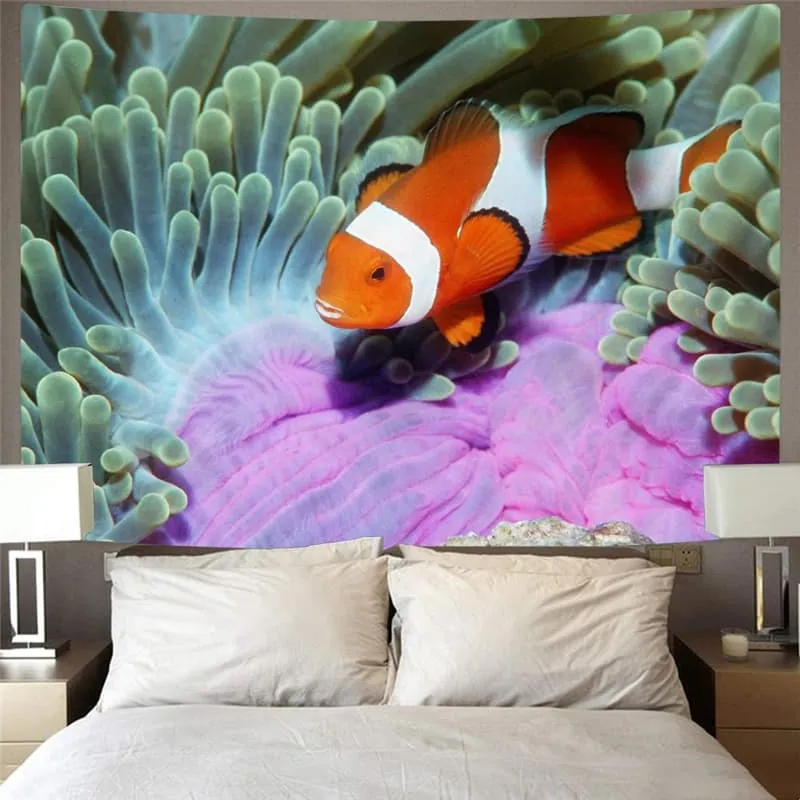 Fish Tapiz Colorful Wall Tapestry Animal Tenture Mandala Tropical Tapestries Graffiti Home Tapestrys