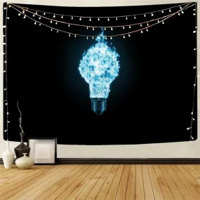 Flame Tapiz Light Bulb Tapestries Black Rug Wall Decor Mandala Witchcraft