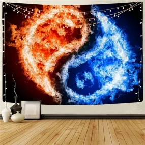 Flame Tapiz Yinyang Home Tapestrys Funny Tapestries Decor Mandala Hippie Printed