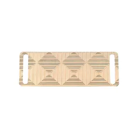 Geometric Lines Pattern Texture Shiny Gold Plate Accessory