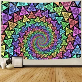 Geometric Tapiz Psychedelic Rug Wall Vortex Home Tapestrys Triangle Tapestries