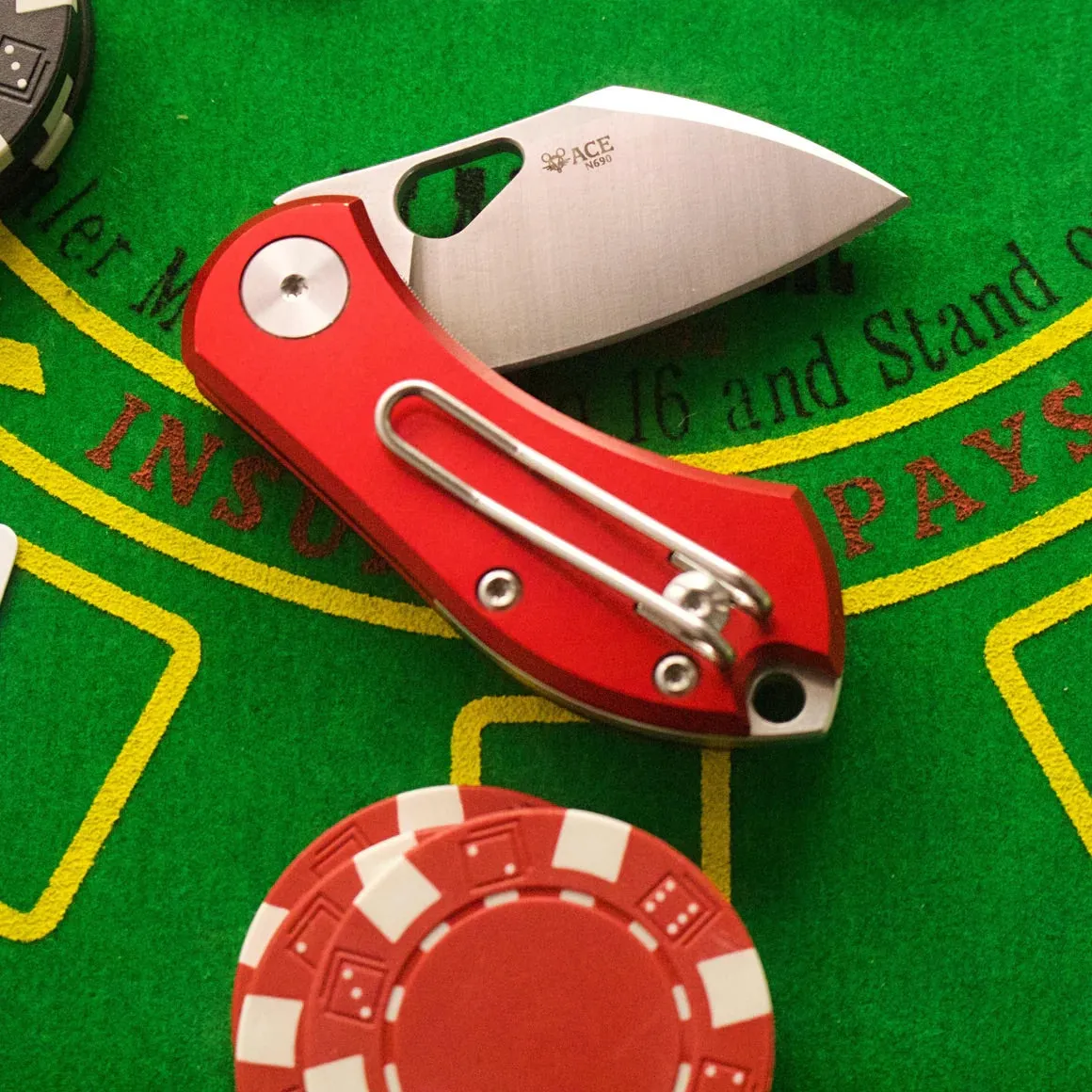 Giant Mouse ACE Nibbler 2in N690 Steel Blade Red Aluminum Handles