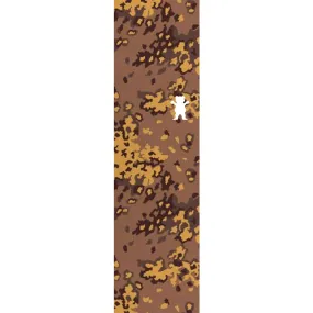 Grizzly Camo Bear Cutout Single Sheet Griptape - Brown/Mustard