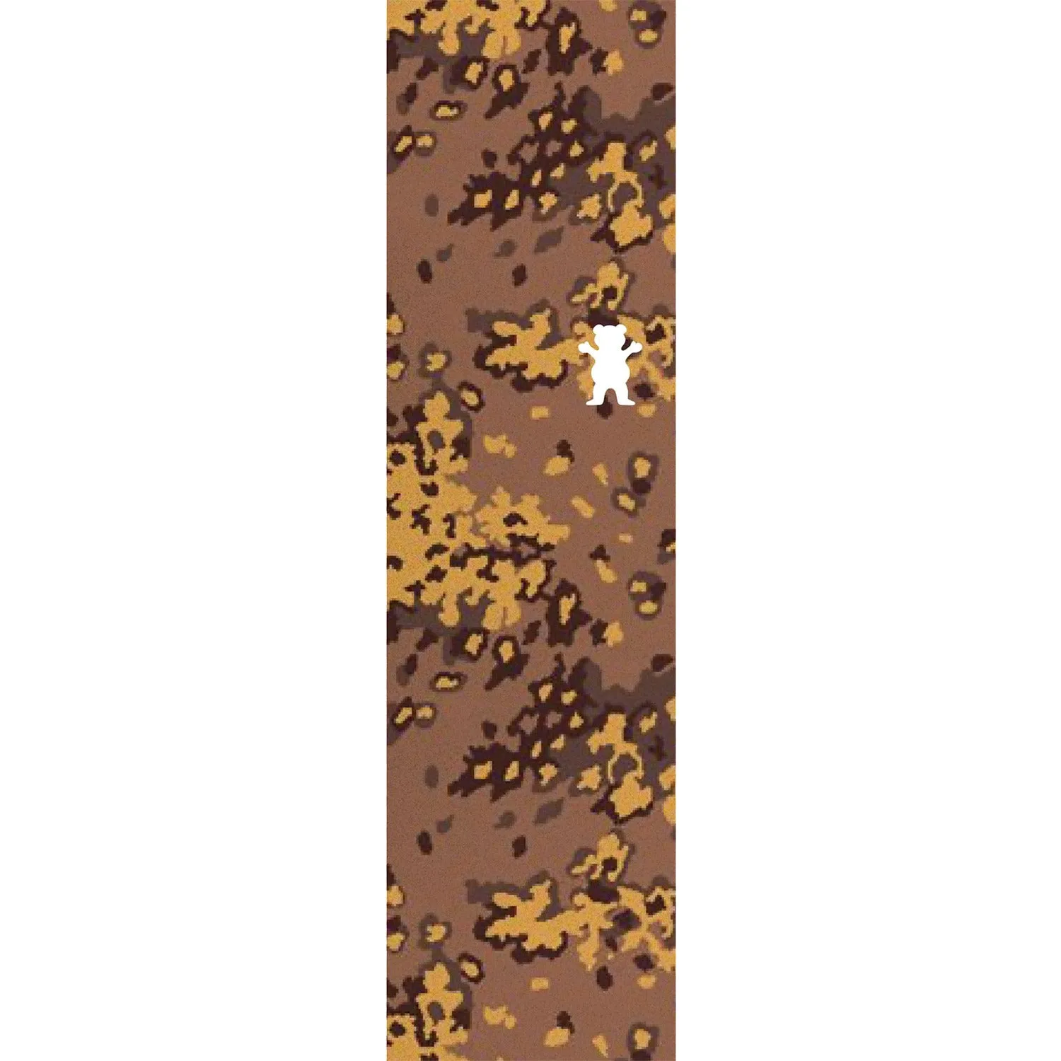 Grizzly Camo Bear Cutout Single Sheet Griptape - Brown/Mustard