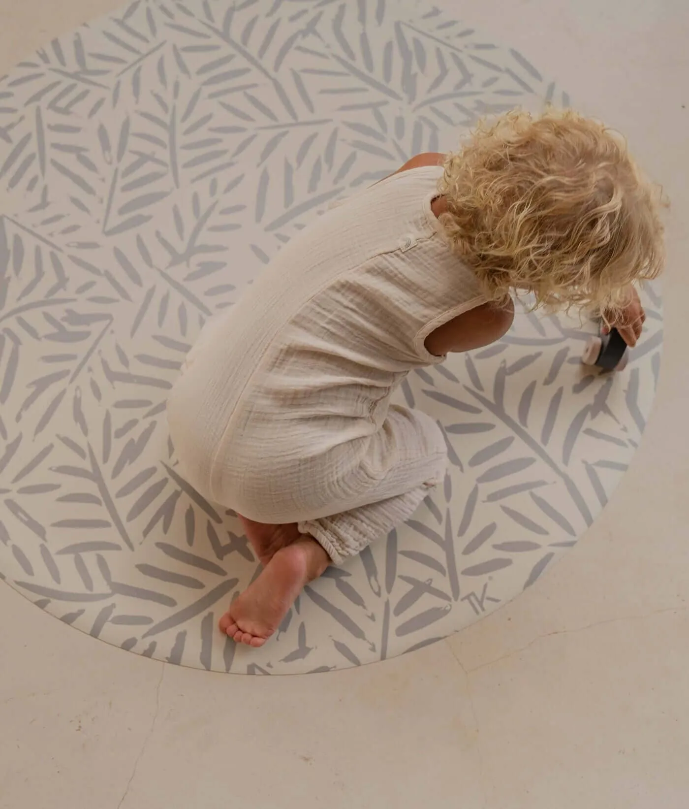 High Chair Splat Mats | Ocean Leaves - Stone