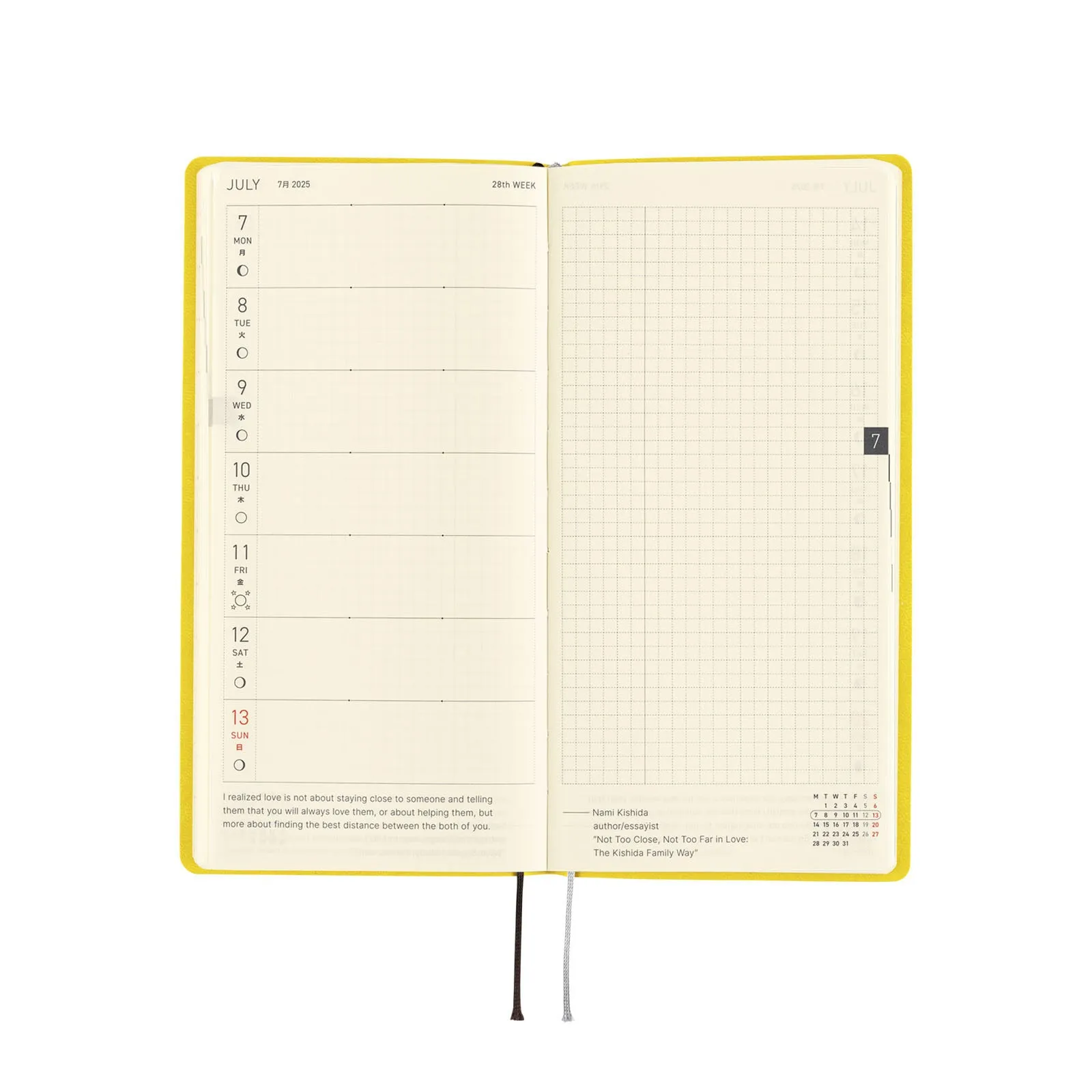 Hobonichi 2025 Weeks Smooth Mustard