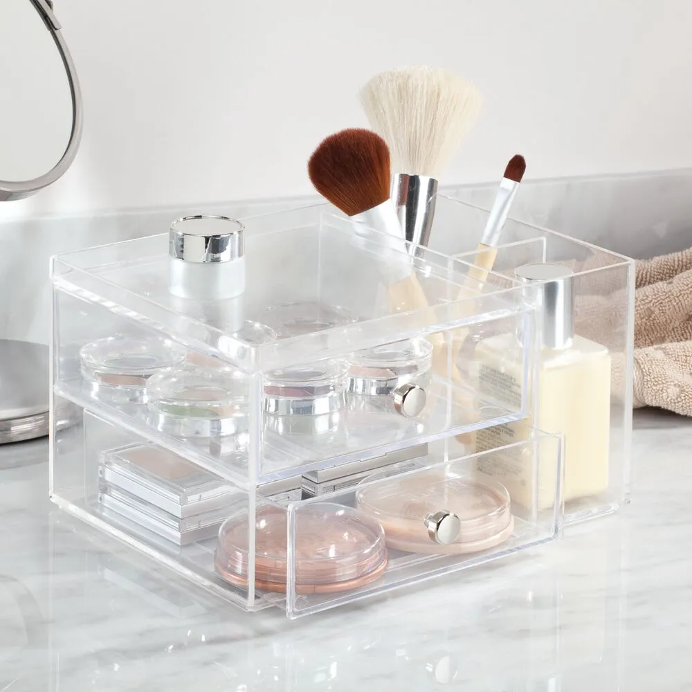 iDesign Drawers with Side Organizer - 2 Drawer in Clear