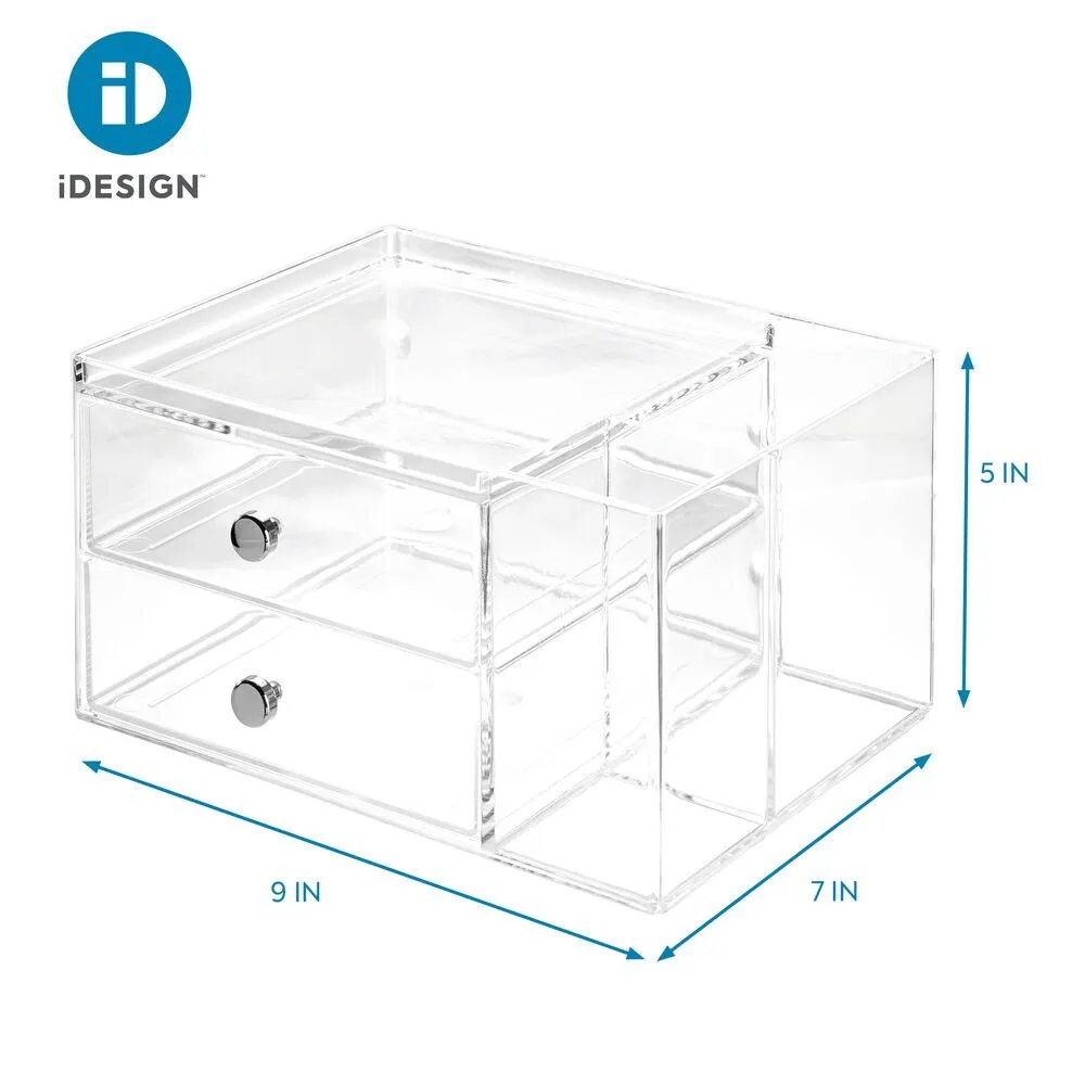 iDesign Drawers with Side Organizer - 2 Drawer in Clear