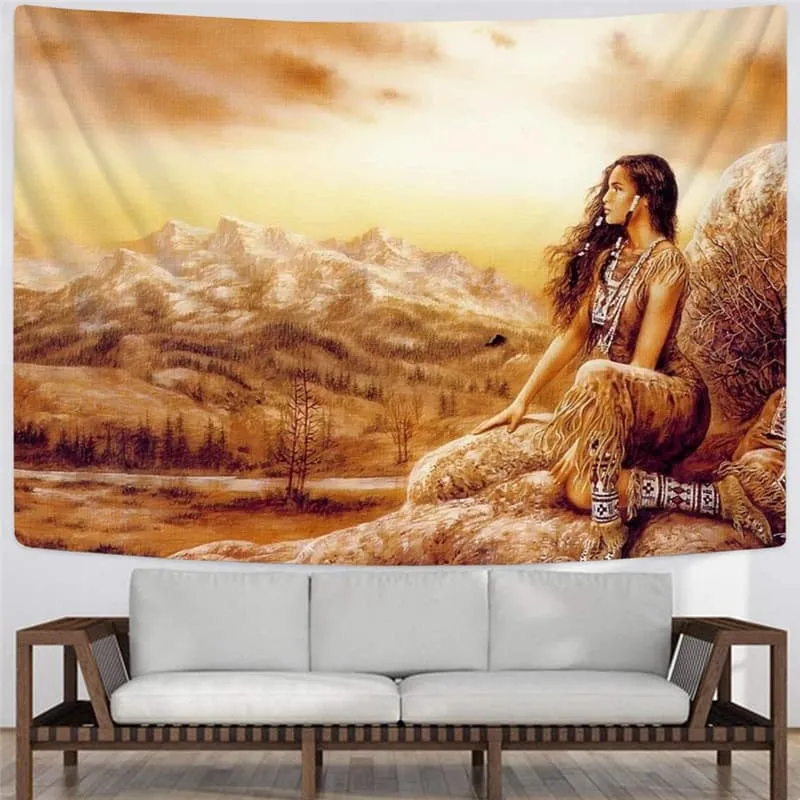 Indios Tapiz Forest Rug Wall Landscape Home Tapestrys Mountain Tapestries Decor