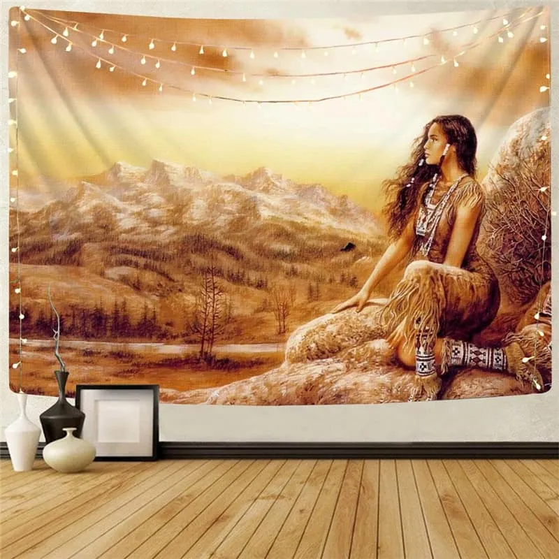 Indios Tapiz Forest Rug Wall Landscape Home Tapestrys Mountain Tapestries Decor