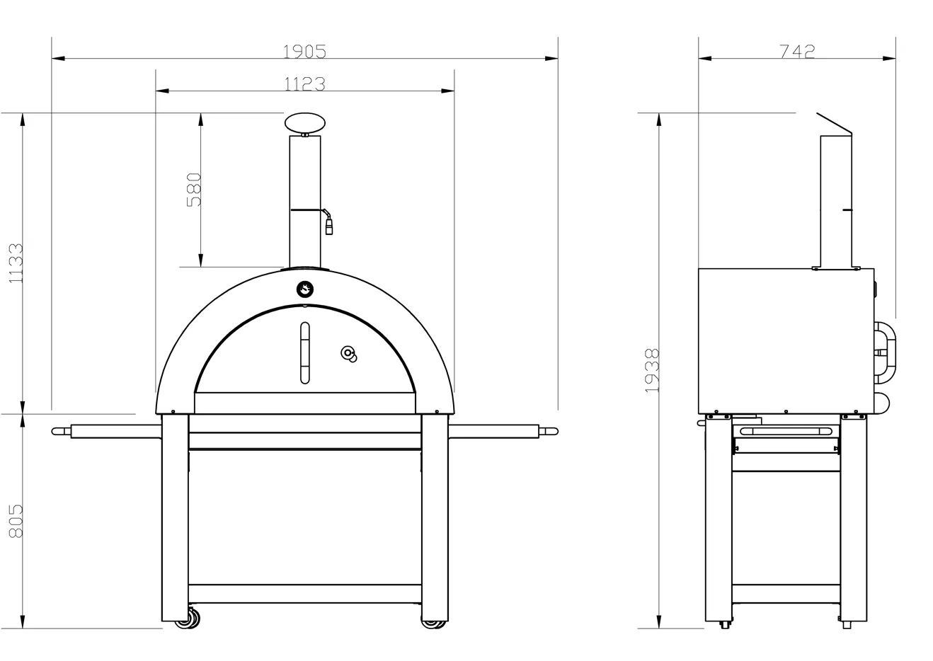 Kingsley 6-Burner Outdoor BBQ Kitchen: Black Stainless Steel, Stone Bench, Fridge, Sink, Height Adjustable