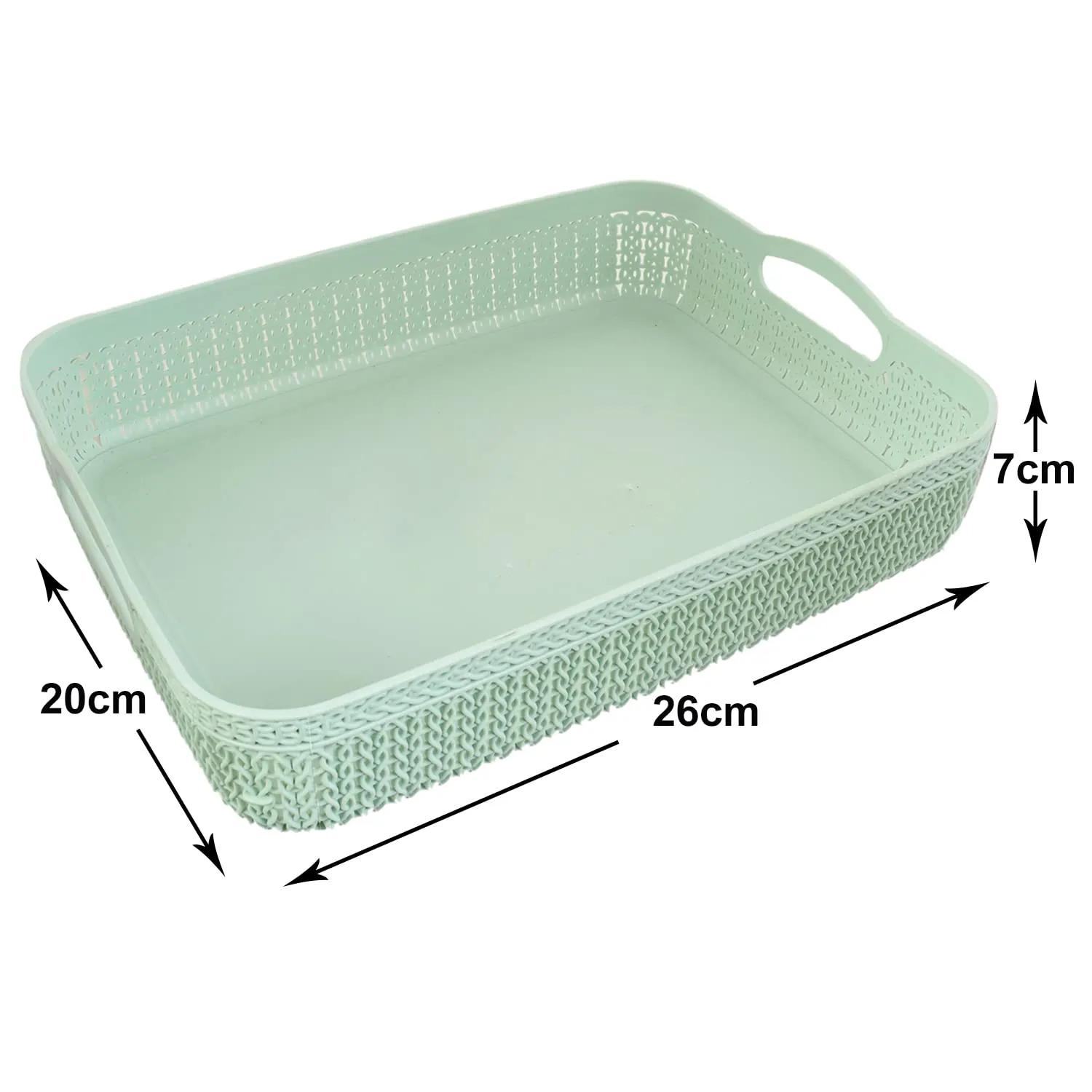 Kuber Industries Q-3 Designer Plastic Storage Basket For Store Fruits, Vegetables, Magazines, Cosmetics, Stationary Pack of 3 (Brown & Green & Grey)-50KM01520