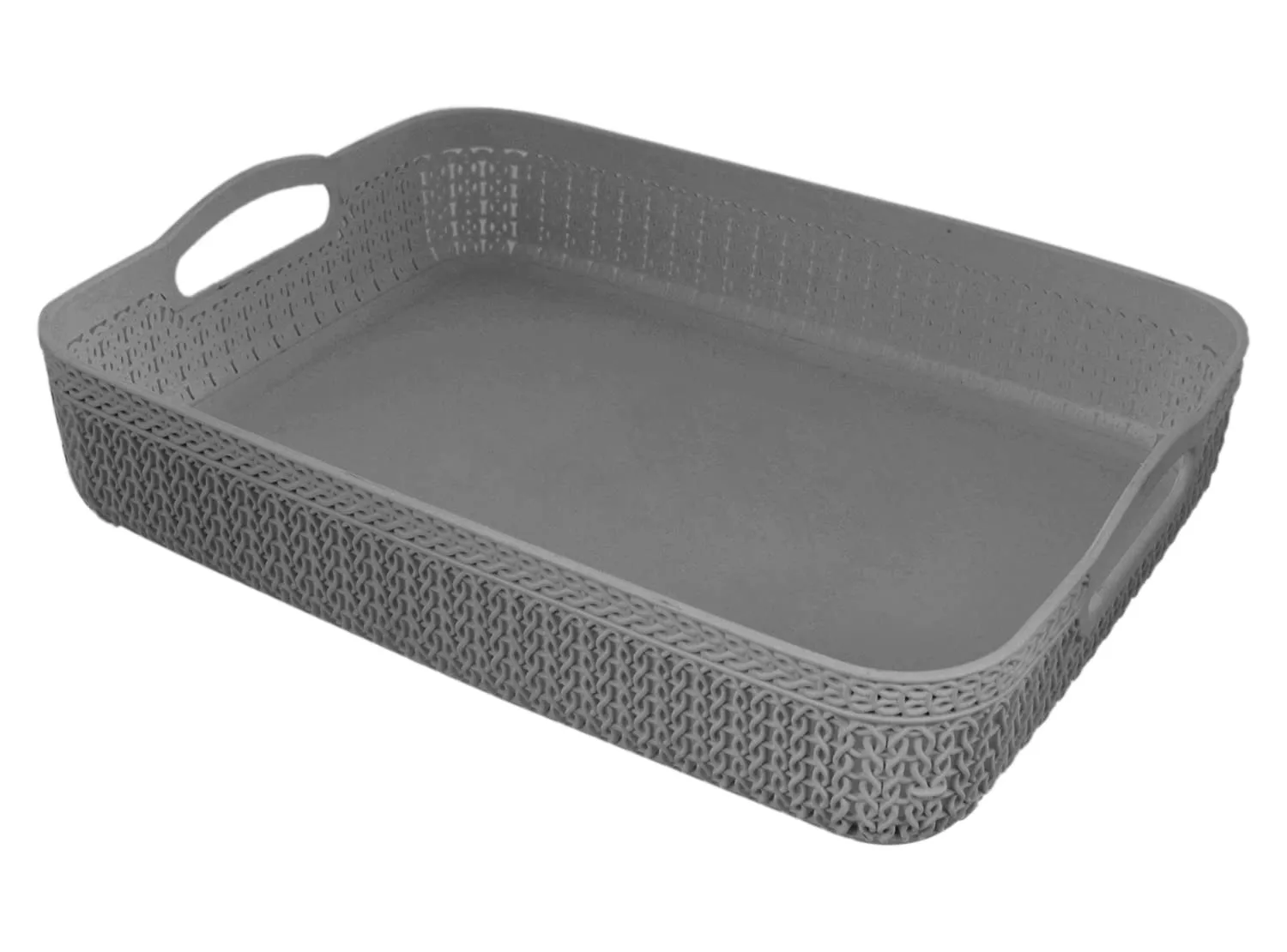 Kuber Industries Q-3 Designer Plastic Storage Basket For Store Fruits, Vegetables, Magazines, Cosmetics, Stationary Pack of 3 (Brown & Green & Grey)-50KM01520