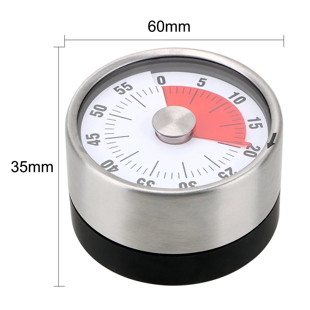 Magnet Round Shape Time Reminder 60 Minutes Kitchen Timer Countdown Alarm Reminder Mechanical Timer Cooking Timer