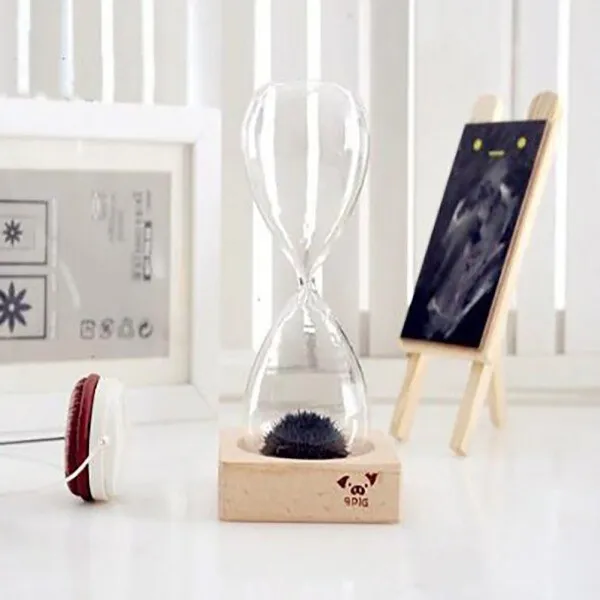 Magnetic Timer Sand Hourglass Desktop Home Decoration Iron Fillings Present Clock