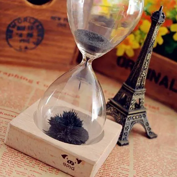 Magnetic Timer Sand Hourglass Desktop Home Decoration Iron Fillings Present Clock